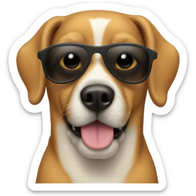 Dog with sunglasses sticker
