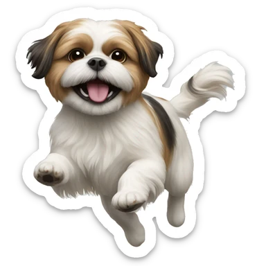 Jumping shi tzu sticker
