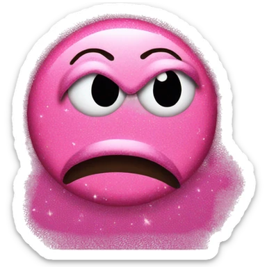 A shit Emoji in pink with Glitzer sticker