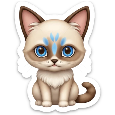 chibi siamese cat  sticker