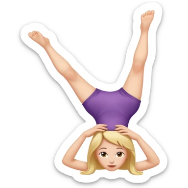 a foot placed on top on a girl's head sticker