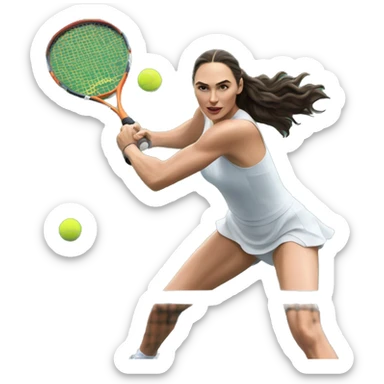 Gal gadot playing tennis sticker