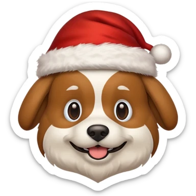 Dog with Santa hat sticker