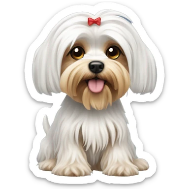 maltese yorky dog sticker