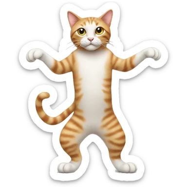 cat standing on two legs sticker