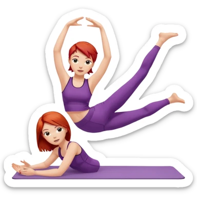 Pilates + red hair + white girl sticker