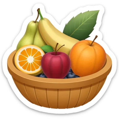 generate an image for fruits basket without handel sticker