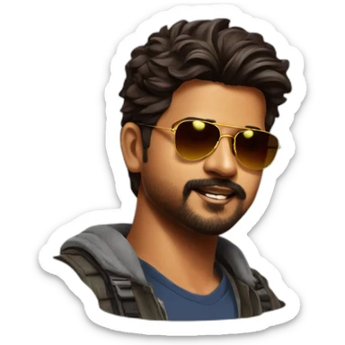 Thalapathy Vijay with shades sticker