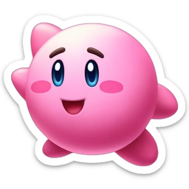 cute hapoy classic Kirby jumping sticker