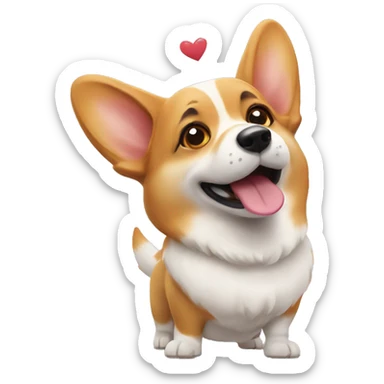 Corgi blowing kisses sticker