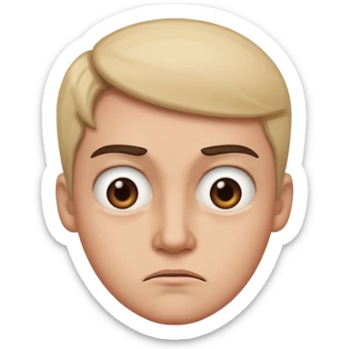 Side eye with disgusted facial expression  sticker