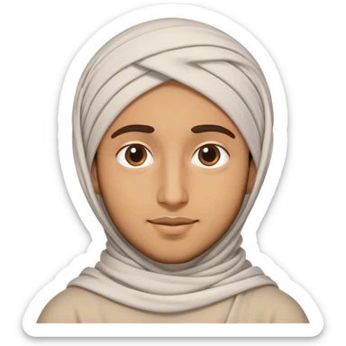 a curly hair guy with a hijabi bengali  sticker