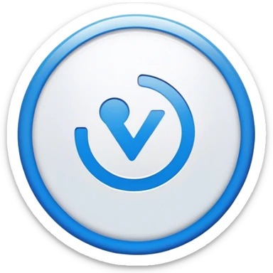 Un círculo azul y en medio de el círculo una de estas✔️ qué sea de color blanco  sticker