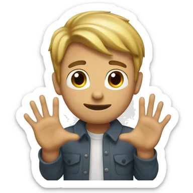 Felx showing eart with his hands sticker