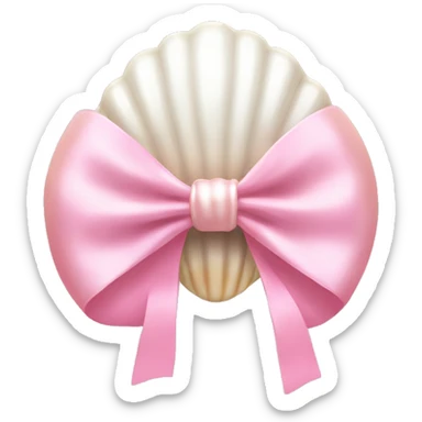 Pearl shell and light pink bow sticker