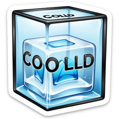 the word COLD  in graffiti in a ice cube sticker