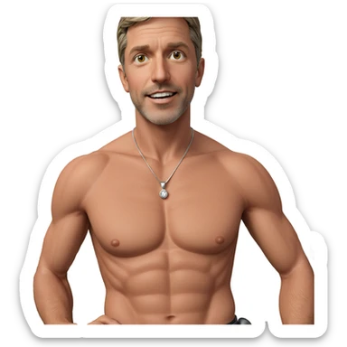 male figure with jewelry display sticker