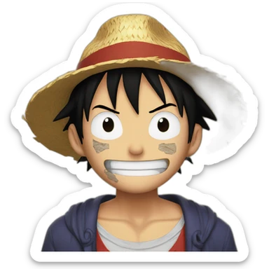 Luffy with a scar  sticker