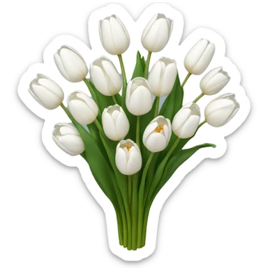 white tulip bouquet  sticker