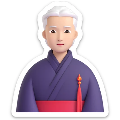 white haired handsome Chinese man sticker