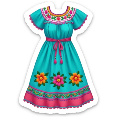 mexican patterned dress sticker