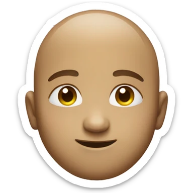 Round little face smiling slyly sticker