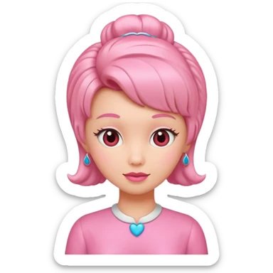 heart with a 1960s hairdo sticker