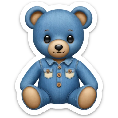 Denim teddy bear sticker