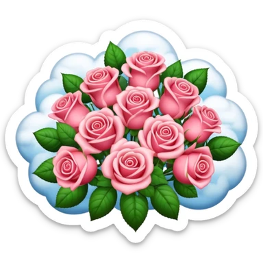 Rosas y nubes en un ramo sticker