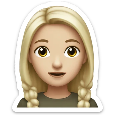 Girl with white skin, dark green eyes, light brown hair  sticker