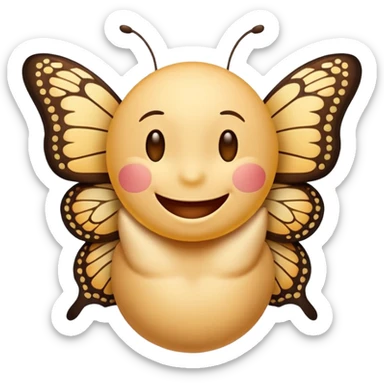 Smiley emoji has butterflies in stomach sticker