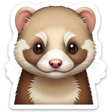 Give me a black great brown and white ferret sticker