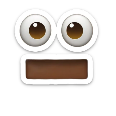 a minecraft gingerbread man dumb head with white small eyes (no pupils, only white chocolate eyes) sticker