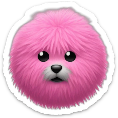Faceless pink furry ball sticker