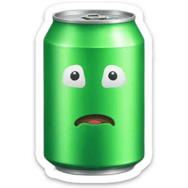 a beverage green can with no logo sticker