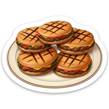 a plate of meat patties sticker