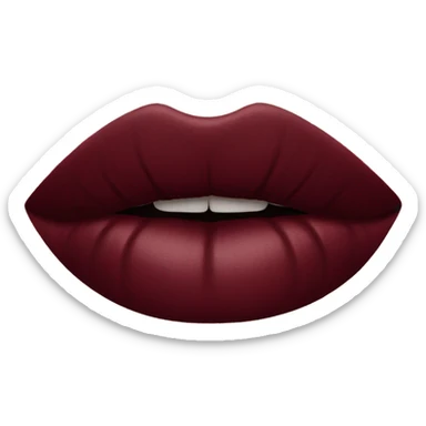 Burgundy lipstick kiss sticker