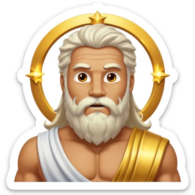 zeus and his glory behind him sticker