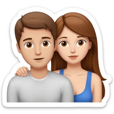 Brown haired white guy doggystyle sex with brown haired white girl, girls ass us, guy is behind sticker