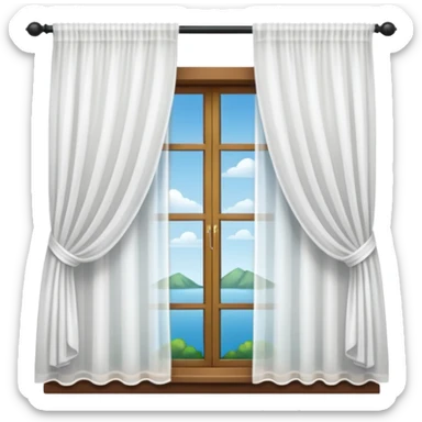 Window with  curtain, Apartment Windows. sticker