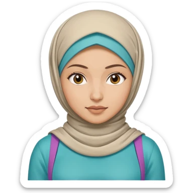 High resolution girl wearing a hijab and is a fitness trainer sticker