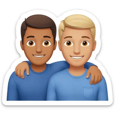 dos amigos hombres que comparten alquiler atrás en casa sticker