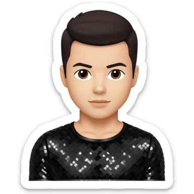 Jordan Knight from NKOTB with light skin, dark brown hair, black sequin crop top sticker