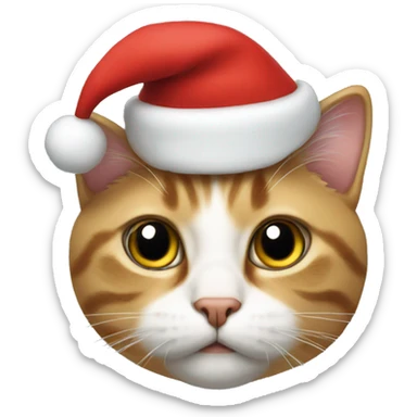 Cat with santa hat sticker