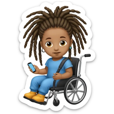 Diabetic disabled black baby with dread locks sticker