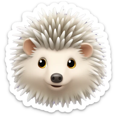 Hedgehog white creamy quills DIFFERENT COLORED EARS sticker