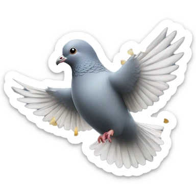A pigeon throwing confetti  sticker