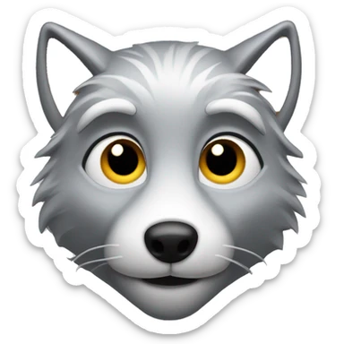 Silver fox face sticker