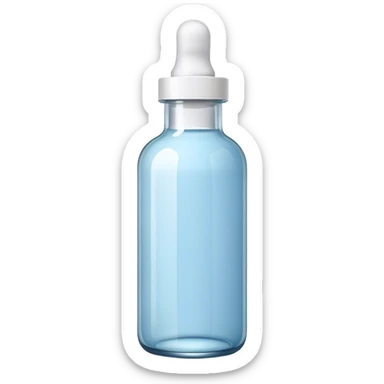 Pale blue  serum bottle with white top sticker