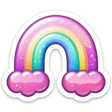 Pink Pastel glitter rainbow sticker